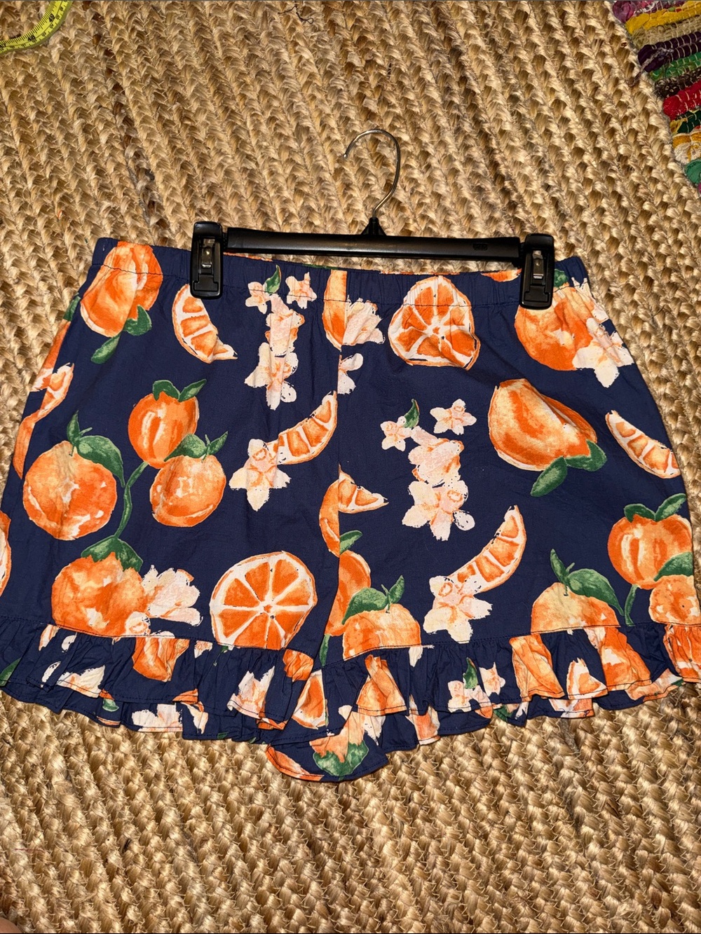 Women’s Navy Orange Floral Sleep Shorts